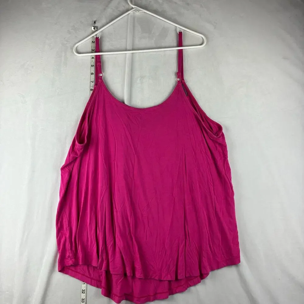 Torrid Sleep Cami Women's Plus 2 2X Magenta Lace Trim Super Soft Tank Top READ